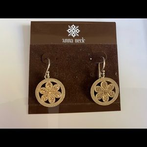 Anna Beck 18k gold over sterling silver Gili trimmed clover drop earring.